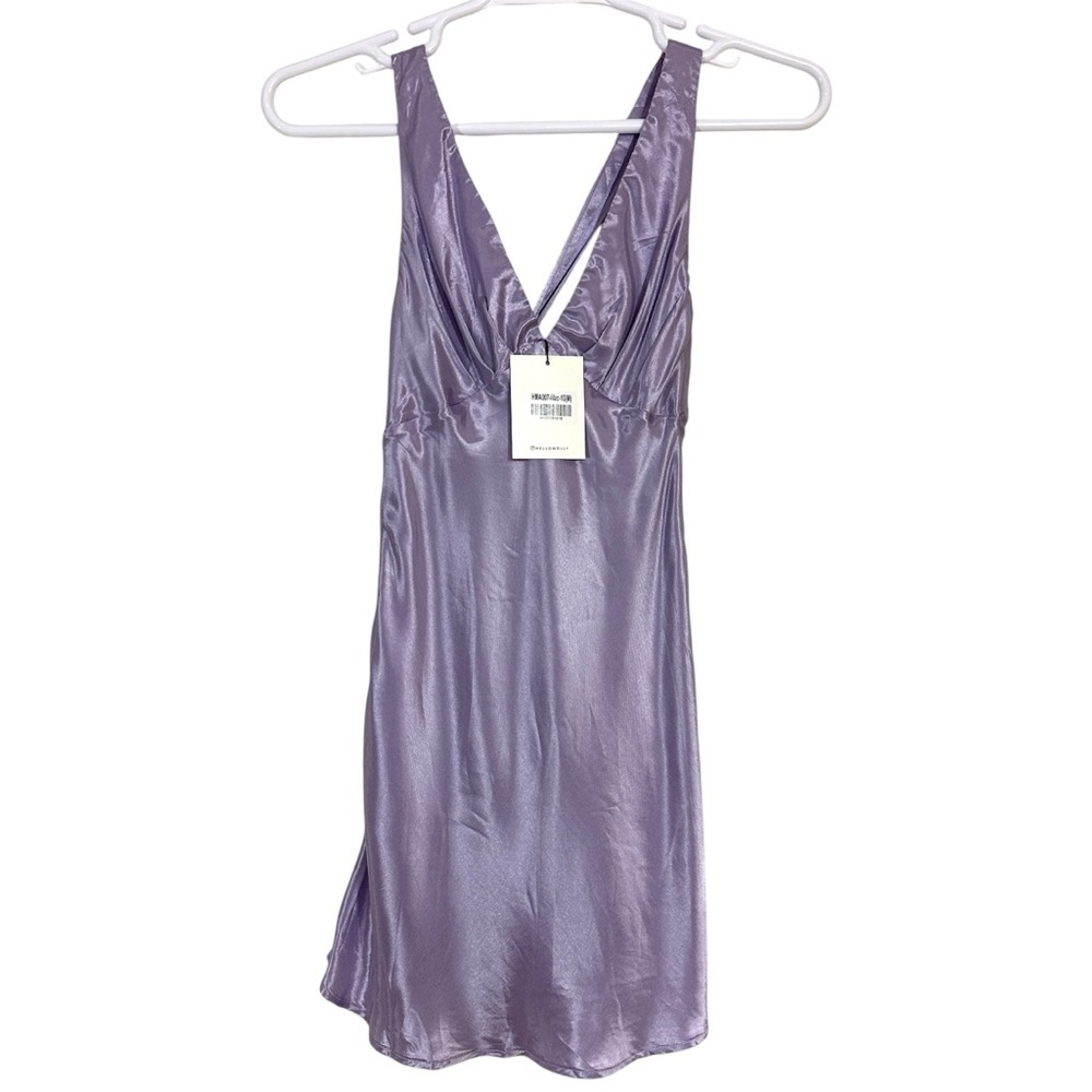 Hello Molly Night In Cabana Lilac Satin Dress